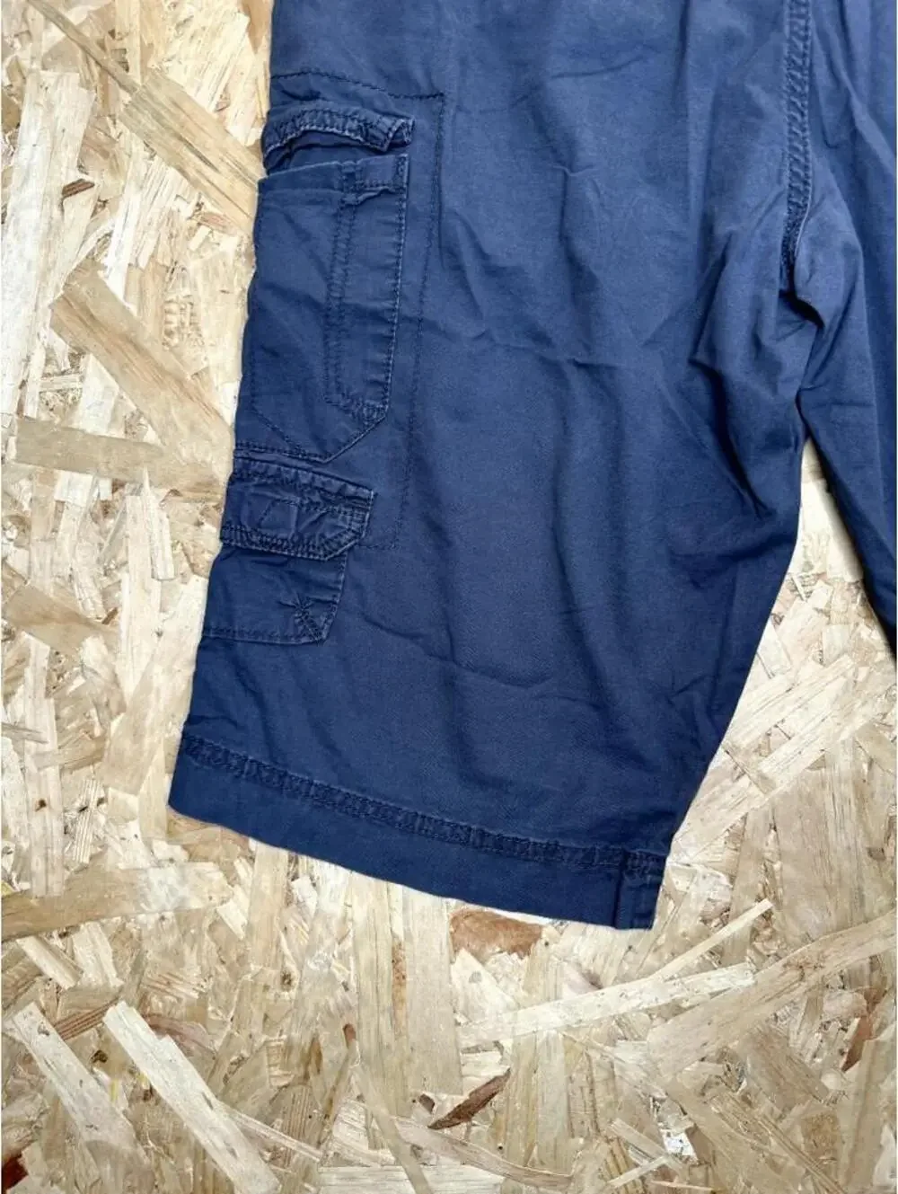 George Mens Flex Cargo Shorts Size 32 Navy Blue Cotton Blend Casual Utility